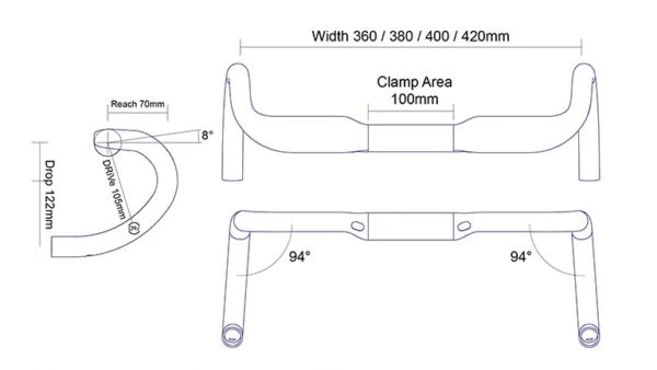 כידון לאופני כביש Profile Design DRV/Aero 105 אלומיניום